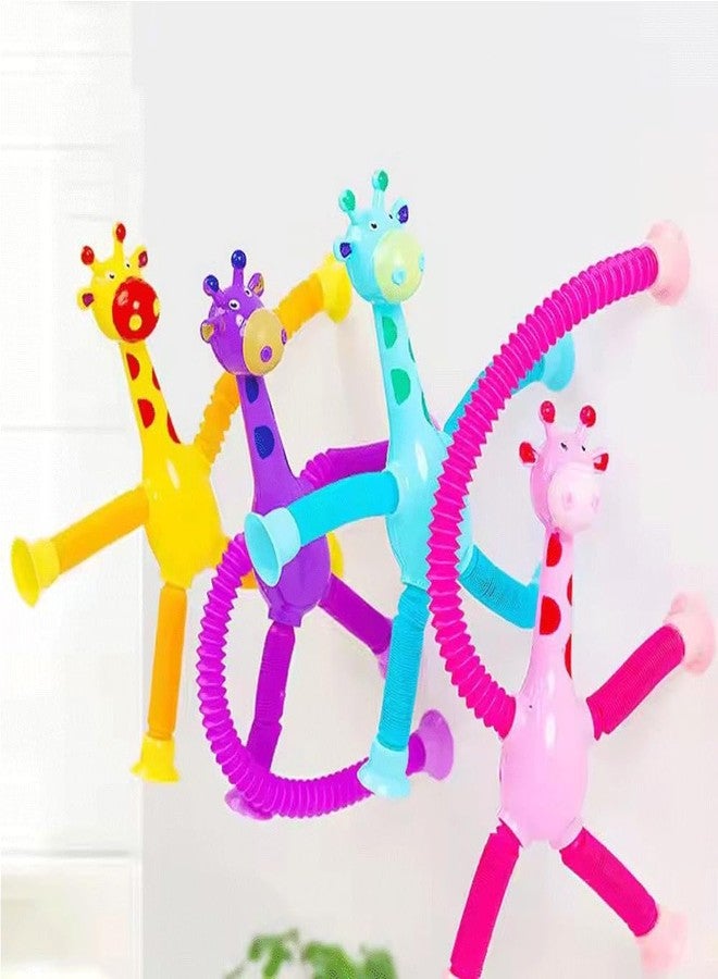 MANVI Giraffe Suction Pop Tube Toy, Robot, Boy, X-mas & Giraffe Telescopic Suction Cup Toy for Boys & Girls, Shape & Shape Changing Giraffe Suction Pop Tube for Kids (Girrafe Pack of 5) - Image 3